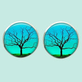 Bassin and Brown Leafless Tree - Blue and Green