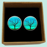 Bassin and Brown Leafless Tree - Blue and Green