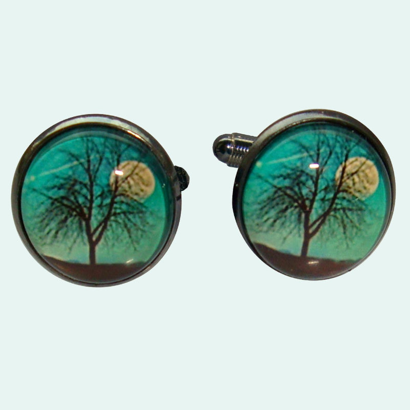 Bassin and Brown Leafless Tree and Moon - Blue,White and Black