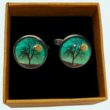 Bassin and Brown Leafless Tree and Moon - Blue,White and Black