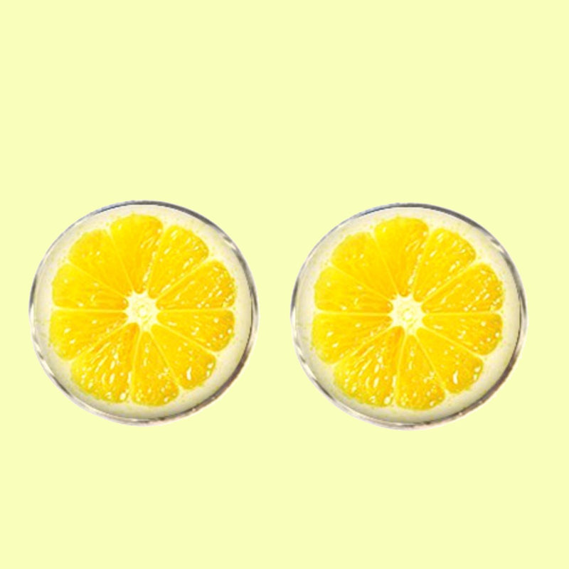 Bassin and Brown Lemon Fruit Cufflinks - Yellow