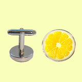 Bassin and Brown Lemon Fruit Cufflinks - Yellow