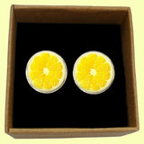 Bassin and Brown Lemon Fruit Cufflinks - Yellow