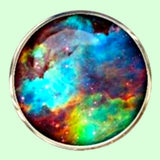 Bassin and Brown Nebula and Galaxy Cufflinks  -Blue, Green and Wine