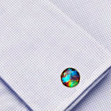 Bassin and Brown Nebula and Galaxy Cufflinks  -Blue, Green and Wine
