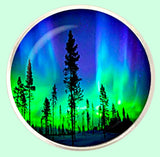 Bassin and Brown Northern Lights and Pine Trees Cufflinks - Blue and Green