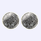 Bassin and Brown Paisley Cufflinks - Grey and White