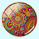 Bassin and Brown Paisley Cufflinks - Wine and Yellow