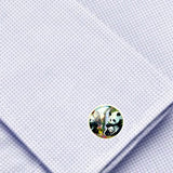 Bassin and Brown Panda Bears Cufflnks -  Black and White