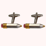 Bassin and Brown Pencil Cufflinks - Silver/Gold