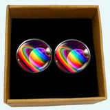 Bassin and Brown Planets and Rings Cufflinks - Multi Colour