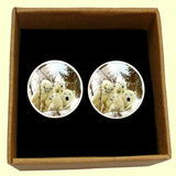 Bassin and Brown Polar Bear Cufflnks - White