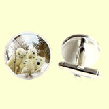 Bassin and Brown Polar Bear Cufflnks - White