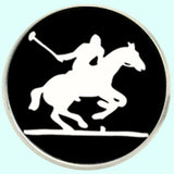 Bassin and Brown Polo Player Jacket Lapel Pin - Black/White