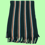 Bassin and Brown - Puskas  - Wool Striped Scarf - Green, White, Blue and Orange