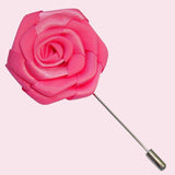 Bassin and Brown Rose Deep Pink Jacket Lapel Pin - 4cm Diameter