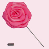 Bassin and Brown Rose Deep Pink Jacket Lapel Pin - 4cm Diameter