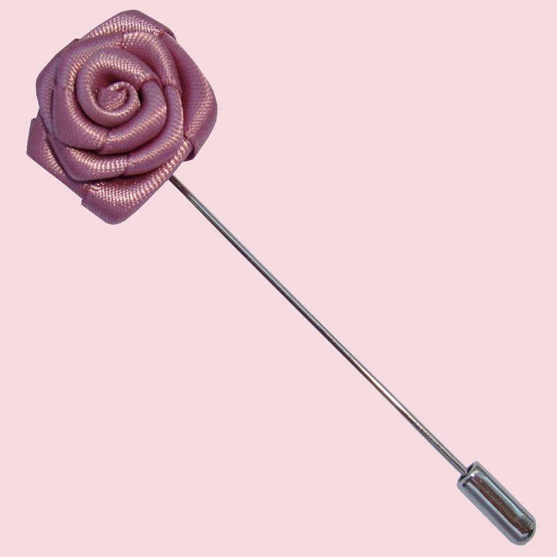 Bassin and Brown Dusky Pink Rose Floral Jacket Lapel Pin