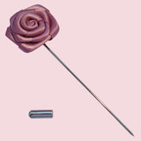 Bassin and Brown Dusky Pink Rose Floral Jacket Lapel Pin