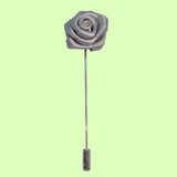 Bassin and Brown Grey Rose Flower Jacket Lapel Pin