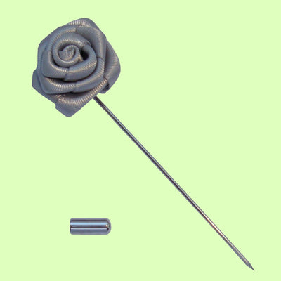 Bassin and Brown Grey Rose Flower Jacket Lapel Pin