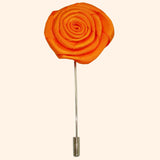 Bassin and Brown Orange Rose Jacket Lapel Pin - 4cm Diameter