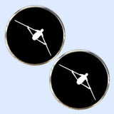 Bassin and Brown Rower Cufflinks - Black and White