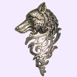Bassin and Brown Wolf Jacket Lapel Pin  -Silver