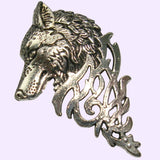 Bassin and Brown Wolf Jacket Lapel Pin  -Silver