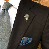 Bassin and Brown Wolf Jacket Lapel Pin  -Silver