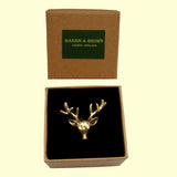 Bassin and Brown Stag Vintage Bronze Lapel Pin