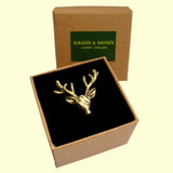 Bassin and Brown Stag Vintage Bronze Lapel Pin
