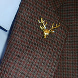 Bassin and Brown Stag Vintage Bronze Lapel Pin