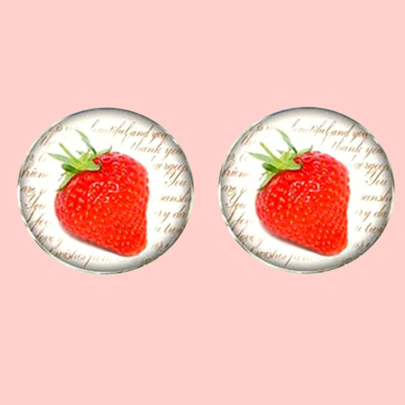 Bassin and Brown Strawberry Fruit Cufflinks - Red