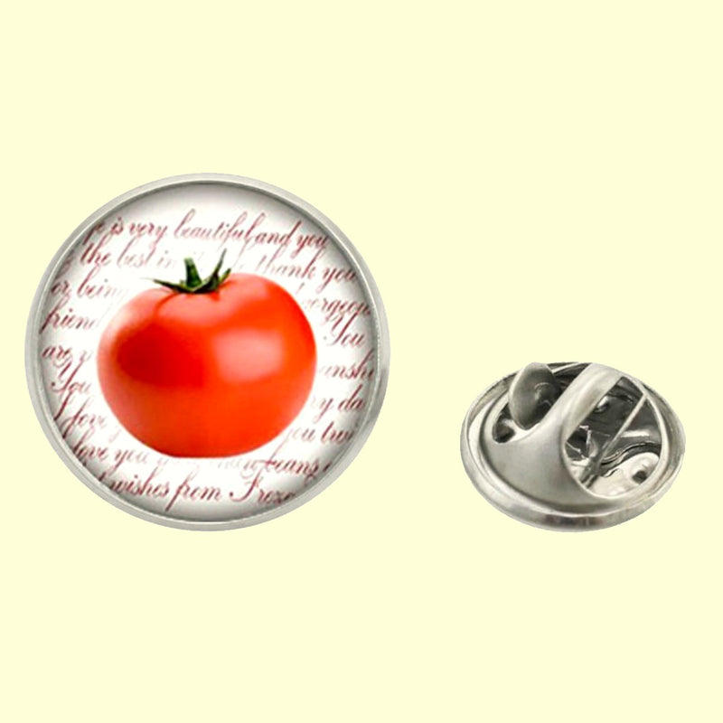 Bassin and Brown Tomato Fruit Jacket Lapel Pin