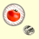 Bassin and Brown Tomato Fruit Jacket Lapel Pin
