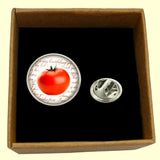 Bassin and Brown Tomato Fruit Jacket Lapel Pin