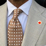 Bassin and Brown Tomato Fruit Jacket Lapel Pin