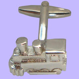 Bassin and Brown Steam Train Cufflink - Silver