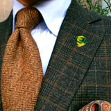 Bassin and Brown Two Colour Rose Jacket Lapel Pin- Yellow and Green