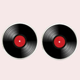 Bassin and Brown Vinyl Disc Cufflinks - Black and Red