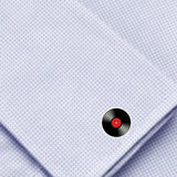 Bassin and Brown Vinyl Disc Cufflinks - Black and Red