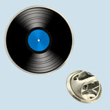 Bassin and Brown Vinyl Disc Lapel Pin - Blue.Black