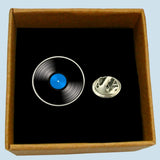 Bassin and Brown Vinyl Disc Lapel Pin - Blue.Black