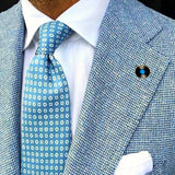 Bassin and Brown Vinyl Disc Lapel Pin - Blue.Black