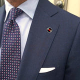 Bassin and Brown Vinyl Disc Lapel Pin - Red and Black