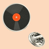 Bassin and Brown Vinyl Disc Lapel Pin - Orange.Black