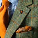 Bassin and Brown Vinyl Disc Lapel Pin - Orange.Black