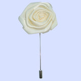 Bassin and Brown Rose White Jacket Lapel Pin - 4cm Diameter