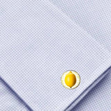 Bassin and Brown Lemon Fruit Cufflinks - Yellow and White